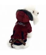 Chic miniature dog jacket with fur cheap design and fashion mouth of love pet store mode nancy