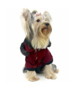Cálida chaqueta invierno perro miniatura talla xxs, ideal xs chihuahua, yorkshire terrier tendencia y moda con pelo y pedrería
