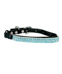 Collier pour chat Strass - bleu turquoise