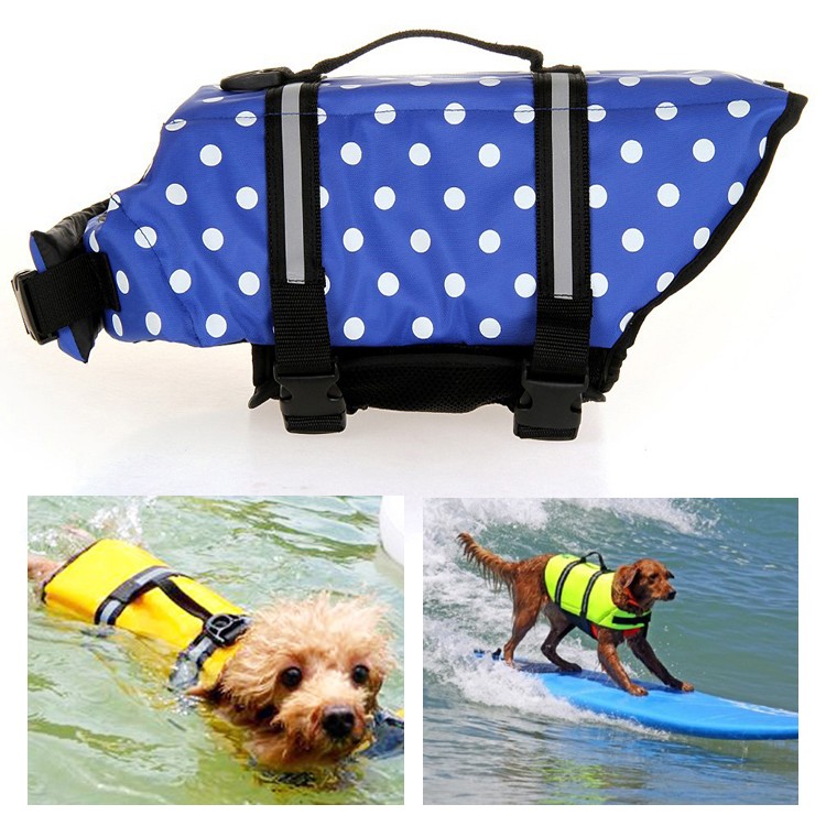 Polka Dot Life Vest Pets Small Large Dog Love Mouth