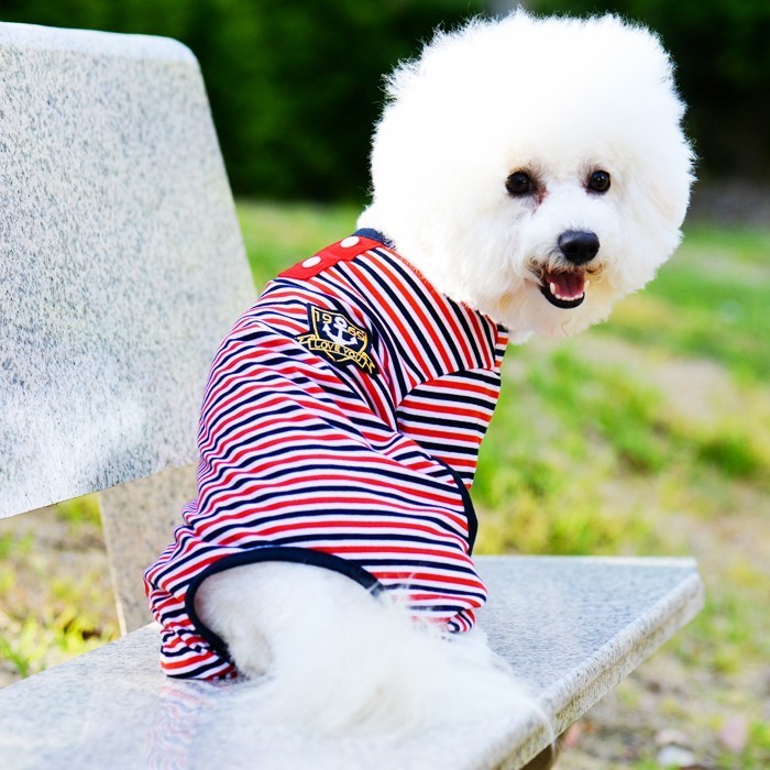 striped sailor style dog pajamas for the mouth of love boutique france