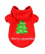 Christmas hooded sweater for dog red original gift mouth of love france