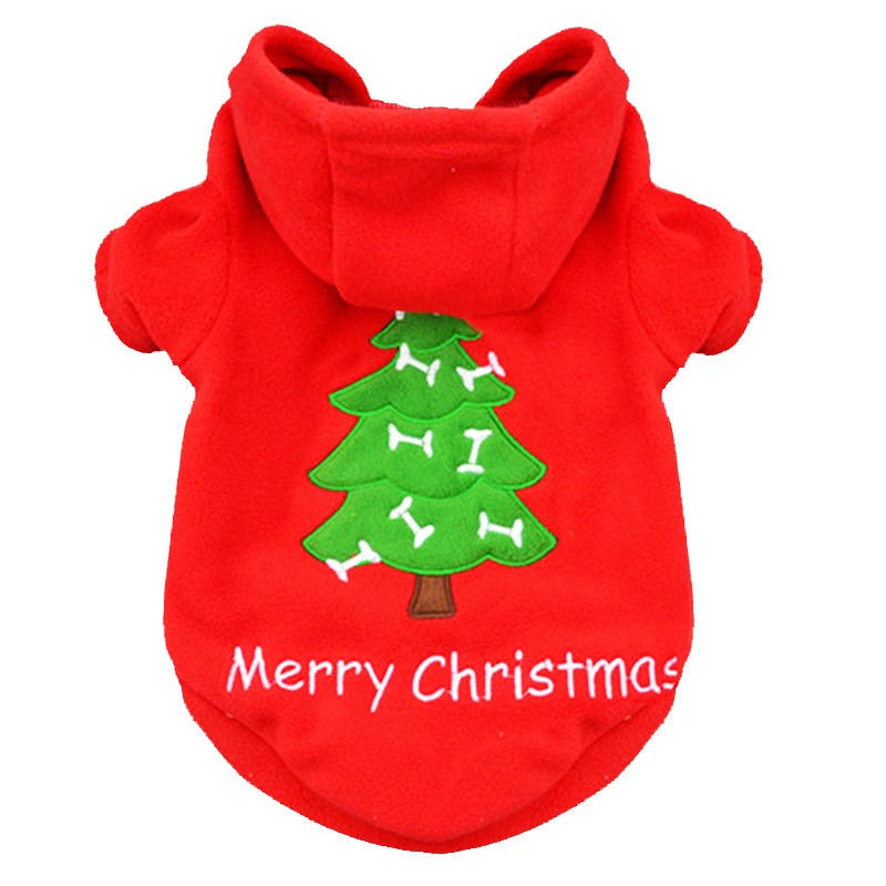 Christmas hooded sweater for dog red original gift mouth of love france