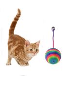 Pelota de sisal para gatos multicolor con cascabel