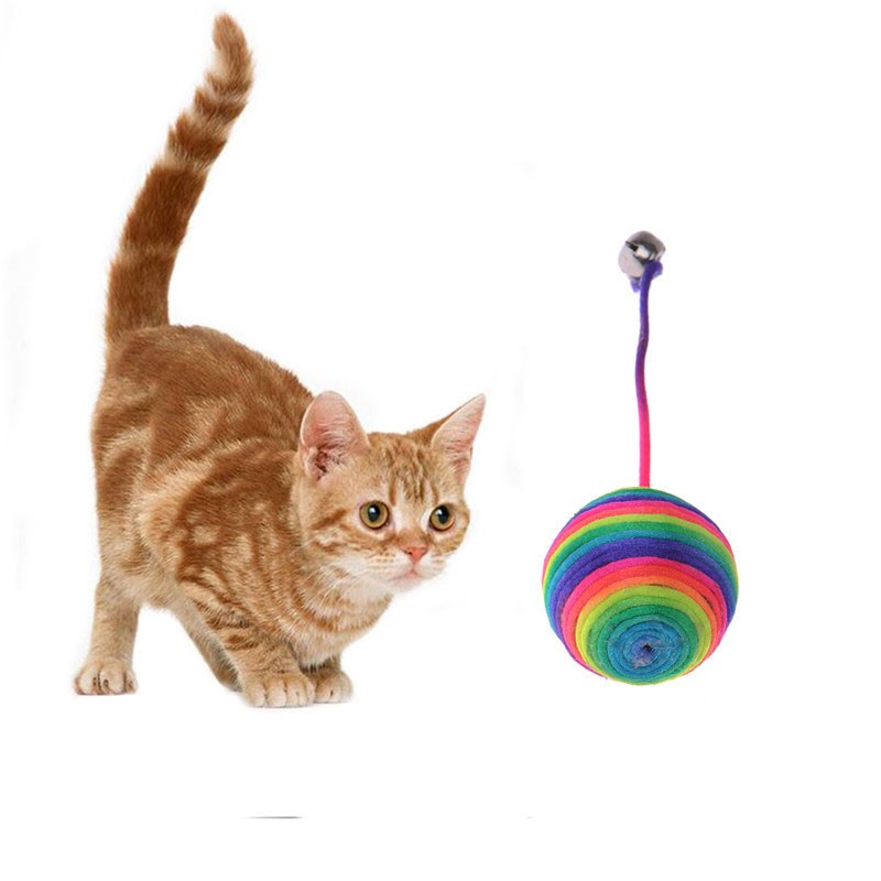 Ball sisal cat multicolor with little bell