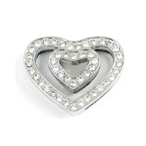 Heart rhinestone 18 mm for necklace bracelet customize, delivery to Paris, Lyon, Marseille, Neuilly, Vichy, Grenoble, Nancy..
