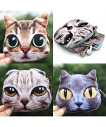 colección de monederos con cara de gato
