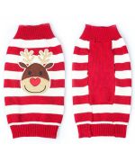 Jersey navideño de invierno de lana rojo para perros y gatos.