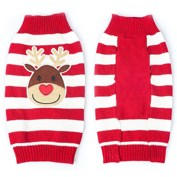 Christmas red wool sweater for dogs and cats