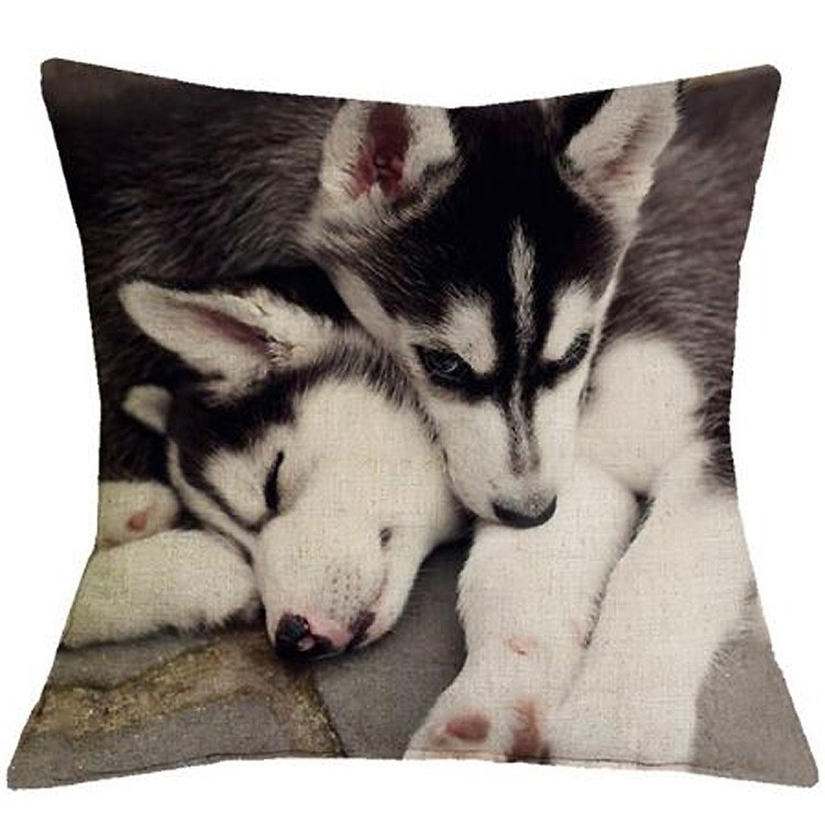 coussin deco maison husky trop beau en lin livraison offerte cadeau original