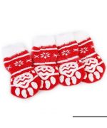 Christmas red dog and cat socks to protect my pet's paws in winter