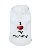white dog t-shirt i love my mom rhinestones