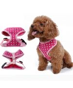 dog harness pink harness white stars