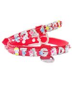 collar personalizable rojo con pedrería estrella para perros low price quality france