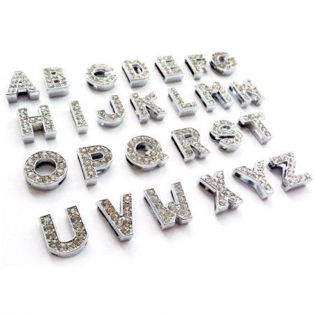 Letter clear rhinestone charms A - Z 18 MM for necklace customizable for dog