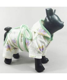 Albornoz para perros con patas florales