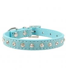 Dog collar rhinestone - blue