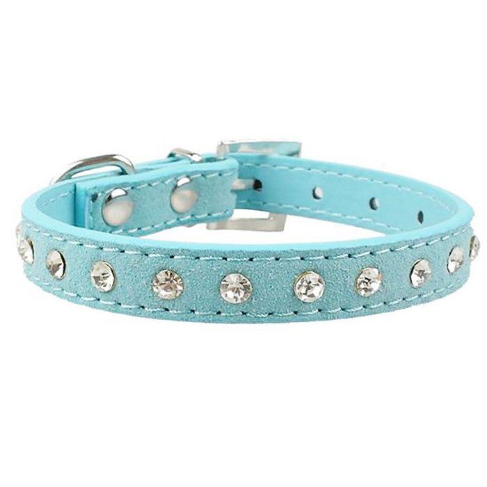collar de perro azul con pedrería chihuahua cachorro de perro pequeño bichón caniche jack russel yorkshire