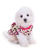 Leopard fleece dog sweater with too cute bow cheap Reunion Island, Martinique, Dom Tom