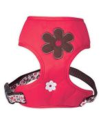 harnais-baudrier-fleurs-rouge-pour-chien livraison ile de la reunion, martinique, guadeloupe, dom tom