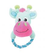 Soft toy for dog with rope - cow