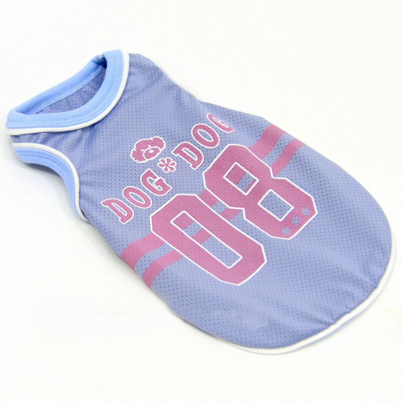 Camiseta para perro deporte baloncesto moda sin mangas azul claro rosa claro lindo en tienda de mascotas online gueule d&#039;amour