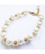 pearl necklace for little white dog with rhinestones online shop original pet mouth d love