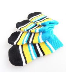 Striped dog and cat socks - blue