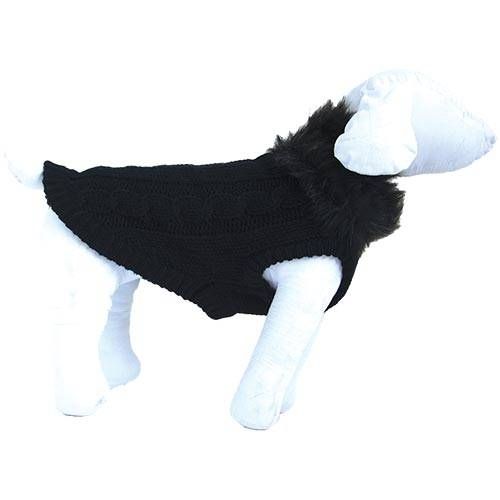 suéter de perro elegante negro