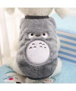 jersey de peluche suave gris para perro