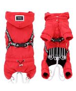 dog coat with integrated harness