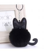 cat key ring with pompom