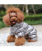cálida chaqueta acolchada para perros pequeños con patas