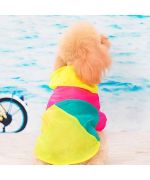 lightweight hooded dog raincoat