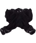 abrigo de piel de perro negro de invierno