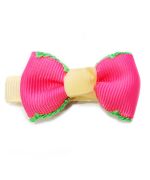 Hair clip for dog - pink and yellow
