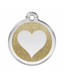 Personalized glitter heart medal