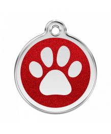 Medal to engrave for dog and cat with glitter - Paw