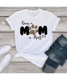 Camiseta mujer estampado leopardo y patas