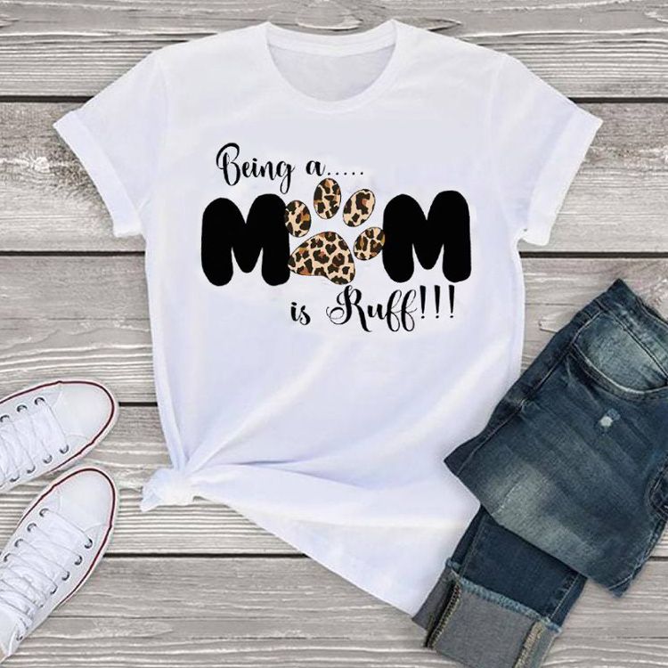 leopard t-shirt for women with animal paws