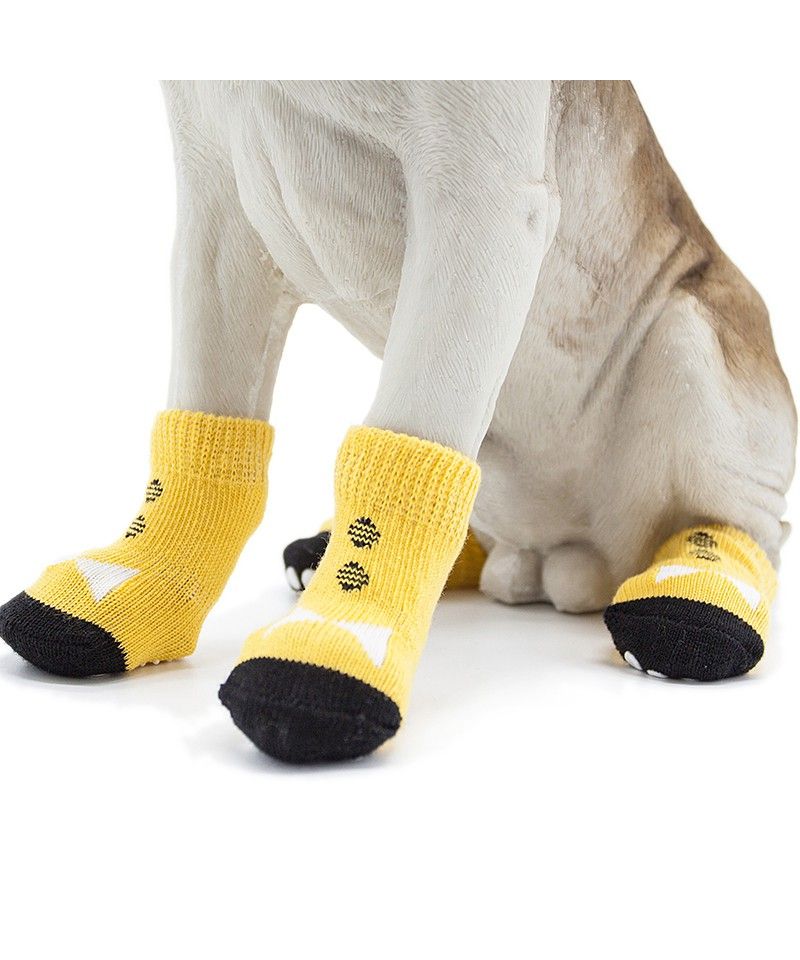 RoadRoma Patrón Lindo para Mascotas Calcetines Suave Puro algodón Perros Gatos Calcetines Calcetines de Piso Interior Rojo Brillante 