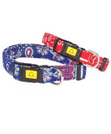 Dog collar fancy red or blue