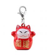 Campana para perro y gato trae buena suerte Maneki-Neko - roja