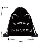 Backpack cat Strips rope - black