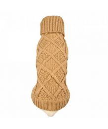 Dog sweater with turtleneck - beige