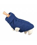 suéter de perro azul marino