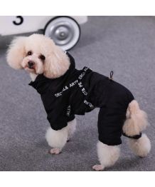 Waterproof dog suit Integrated harness - Black