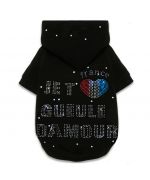 Fournisseur de pull à capuche strass "Gueule d'amour" pour chien et chat, accessoire strass pour animaux, colliers cristal