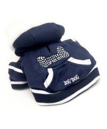 Veste à capuche strass pour chien - rose clair ou bleu marine