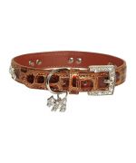 Collar de cocodrilo charol con pedrería para perros de lujo de alta calidad con envío a Suiza, Italia, Bélgica, Canadá, dom